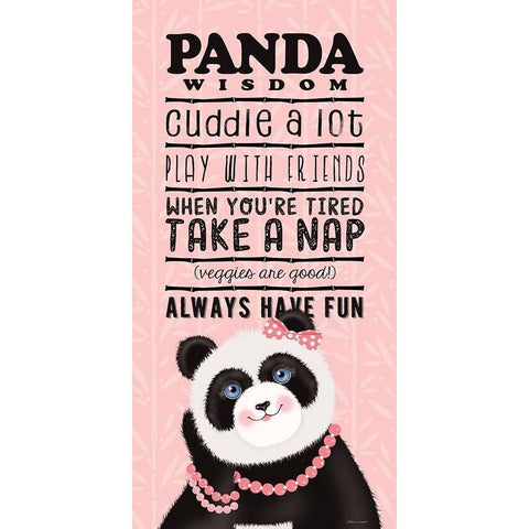 Panda Wisdom White Modern Wood Framed Art Print by Marrott, Stephanie