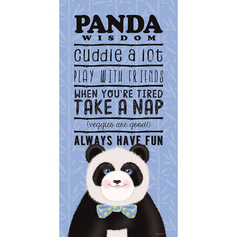 Panda Wisdom Gold Ornate Wood Framed Art Print with Double Matting by Marrott, Stephanie