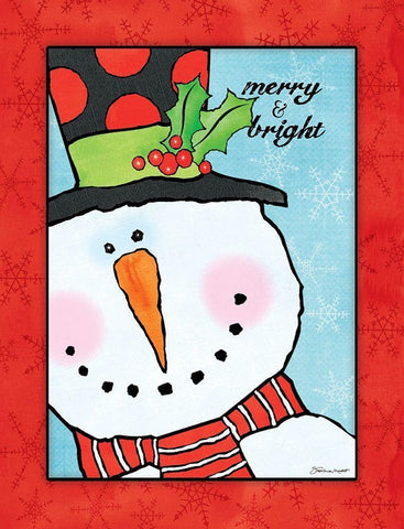 Snowman I White Modern Wood Framed Art Print with Double Matting by Marrott, Stephanie