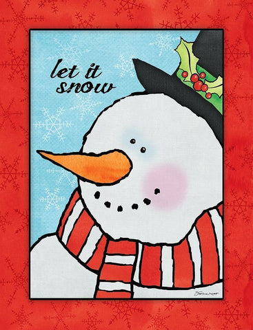 Snowman II White Modern Wood Framed Art Print with Double Matting by Marrott, Stephanie