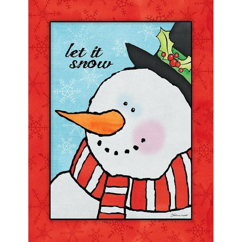 Snowman II Gold Ornate Wood Framed Art Print with Double Matting by Marrott, Stephanie