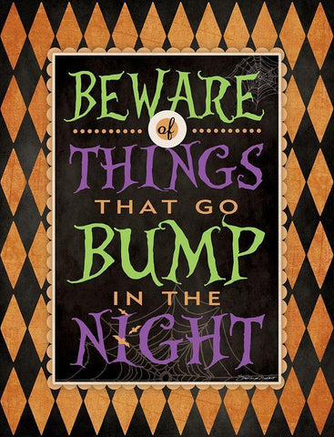 Beware White Modern Wood Framed Art Print with Double Matting by Marrott, Stephanie