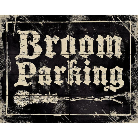 Broom Parking White Modern Wood Framed Art Print by Marrott, Stephanie