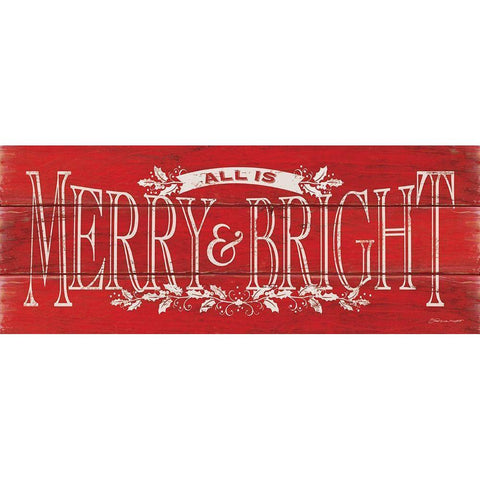 Merry and Bright Black Modern Wood Framed Art Print with Double Matting by Marrott, Stephanie