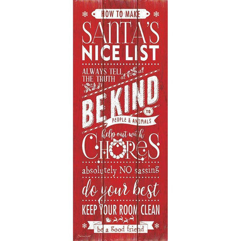 Nice List White Modern Wood Framed Art Print by Marrott, Stephanie