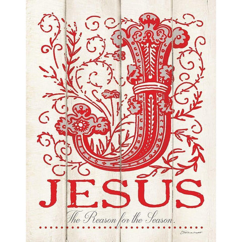 Jesus Black Modern Wood Framed Art Print with Double Matting by Marrott, Stephanie