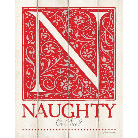 Naughty or Nice Black Modern Wood Framed Art Print with Double Matting by Marrott, Stephanie