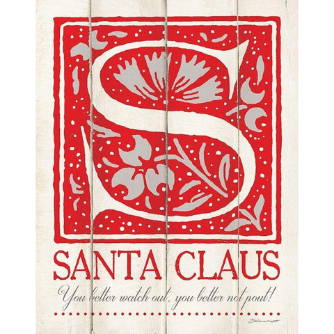 Santa Claus Gold Ornate Wood Framed Art Print with Double Matting by Marrott, Stephanie