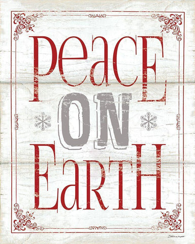 Peace On Earth White Modern Wood Framed Art Print with Double Matting by Marrott, Stephanie