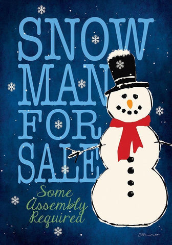 Snowman For Sale White Modern Wood Framed Art Print with Double Matting by Marrott, Stephanie