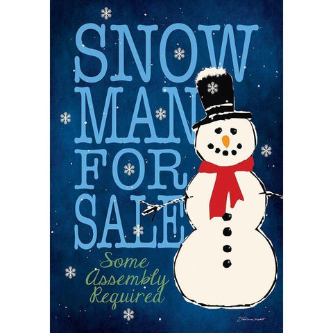 Snowman For Sale Black Modern Wood Framed Art Print with Double Matting by Marrott, Stephanie