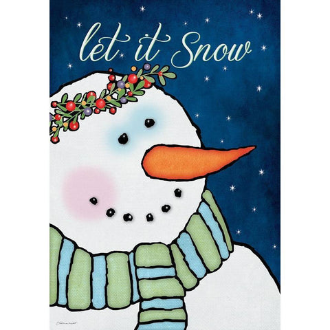 Let it Snow Black Modern Wood Framed Art Print with Double Matting by Marrott, Stephanie