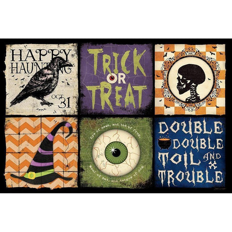 Halloween Patch White Modern Wood Framed Art Print by Marrott, Stephanie