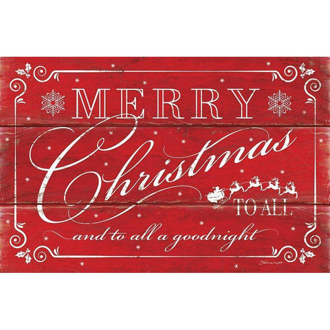 Merry Christmas to All White Modern Wood Framed Art Print by Marrott, Stephanie