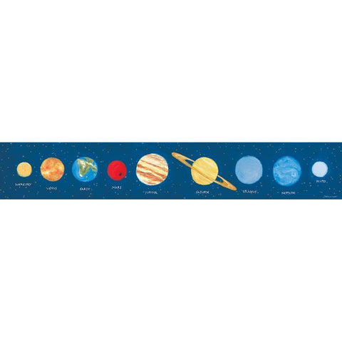 Our Solar System Black Modern Wood Framed Art Print with Double Matting by Marrott, Stephanie