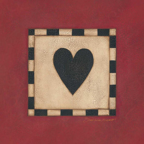 Heart Black Ornate Wood Framed Art Print with Double Matting by Marrott, Stephanie