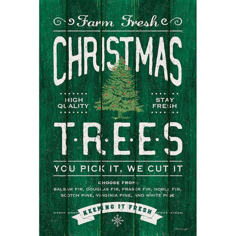 Christmas Trees White Modern Wood Framed Art Print by Marrott, Stephanie