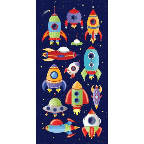 Rocket Shopping Black Modern Wood Framed Art Print with Double Matting by Marrott, Stephanie