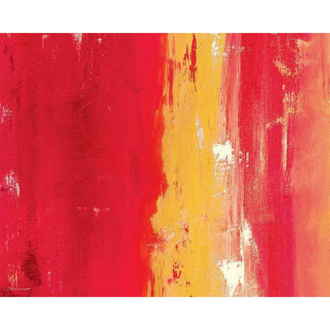 Red and Gold Black Modern Wood Framed Art Print with Double Matting by Marrott, Stephanie