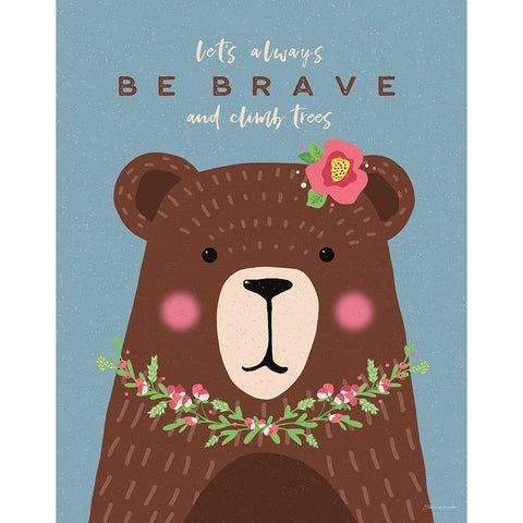 Brave Bear White Modern Wood Framed Art Print by Marrott, Stephanie