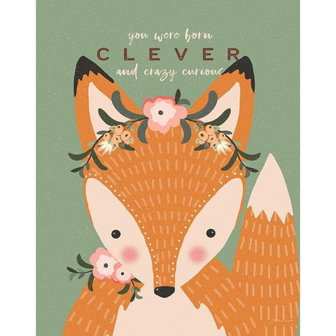 Clever Fox Gold Ornate Wood Framed Art Print with Double Matting by Marrott, Stephanie