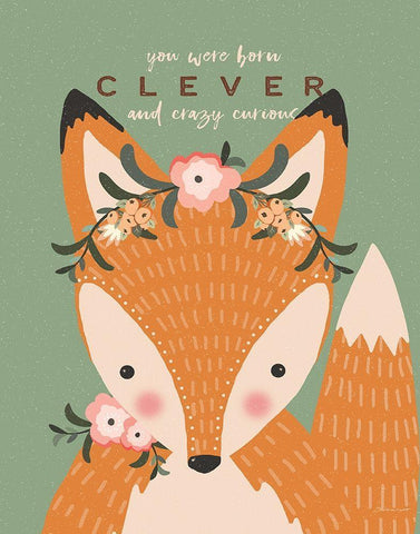 Clever Fox Black Ornate Wood Framed Art Print with Double Matting by Marrott, Stephanie