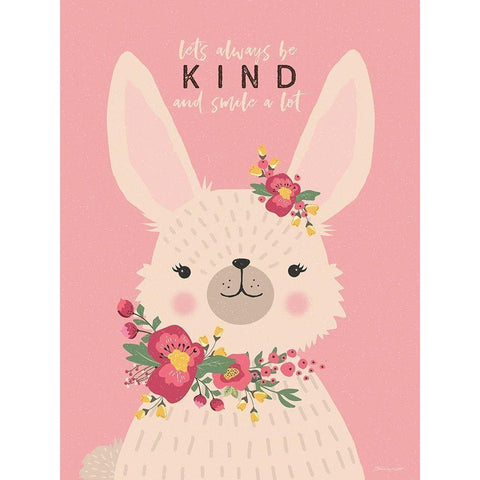 Kind Bunny White Modern Wood Framed Art Print by Marrott, Stephanie
