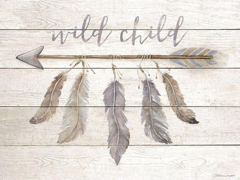 Wild Child White Modern Wood Framed Art Print with Double Matting by Marrott, Stephanie