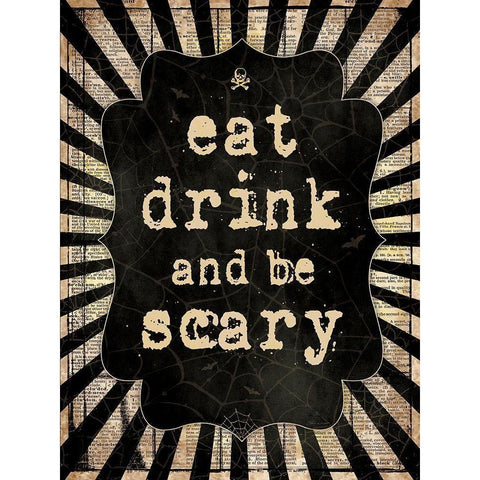 Be Scary White Modern Wood Framed Art Print by Marrott, Stephanie