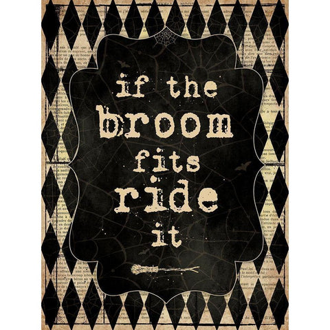 Broom Black Modern Wood Framed Art Print with Double Matting by Marrott, Stephanie