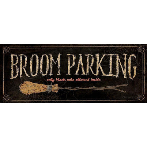 Broom Parking Gold Ornate Wood Framed Art Print with Double Matting by Marrott, Stephanie