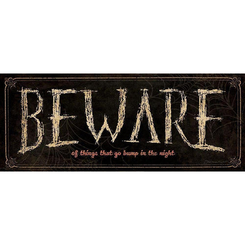 Beware Gold Ornate Wood Framed Art Print with Double Matting by Marrott, Stephanie