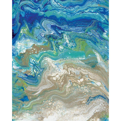 Coastal Waters White Modern Wood Framed Art Print by Marrott, Stephanie