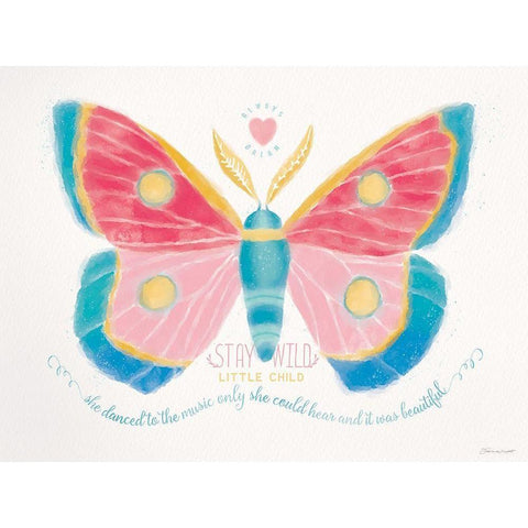 Butterfly Colors Gold Ornate Wood Framed Art Print with Double Matting by Marrott, Stephanie