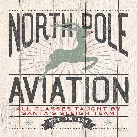 North Pole Aviation White Modern Wood Framed Art Print by Marrott, Stephanie