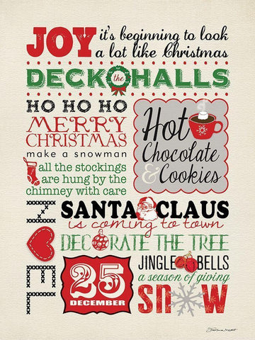 Deck The Halls Black Ornate Wood Framed Art Print with Double Matting by Marrott, Stephanie