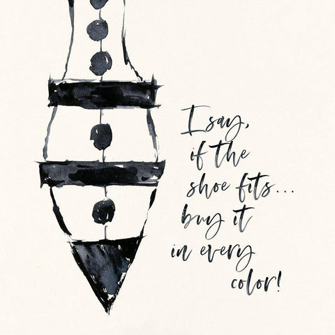 If The Shoe Fits White Modern Wood Framed Art Print with Double Matting by Marrott, Stephanie