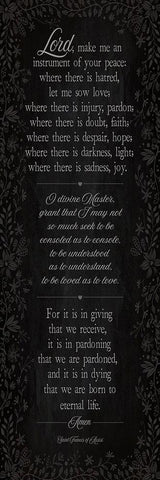 Prayer Of Peace Black Ornate Wood Framed Art Print with Double Matting by Marrott, Stephanie