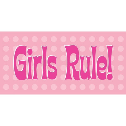 Girls Rule Black Modern Wood Framed Art Print with Double Matting by Marrott, Stephanie