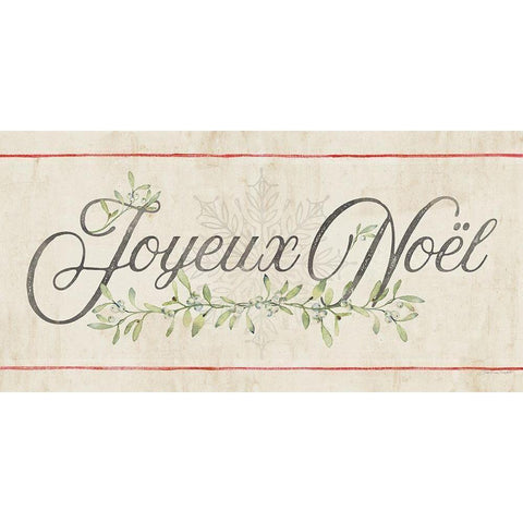 Flour Sack - Joyeux Noel White Modern Wood Framed Art Print by Marrott, Stephanie