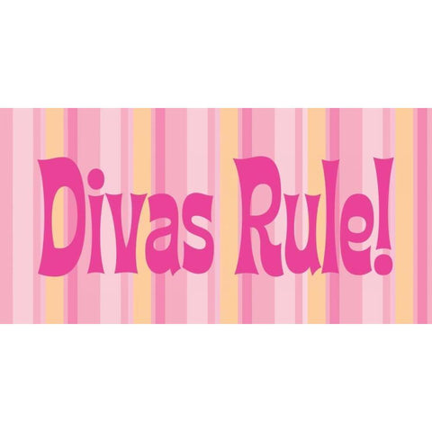 Divas Rule White Modern Wood Framed Art Print by Marrott, Stephanie