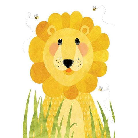 Lion Black Modern Wood Framed Art Print by Marrott, Stephanie