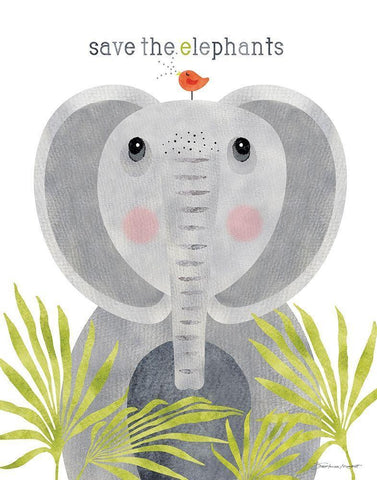 Save The Elephants Black Ornate Wood Framed Art Print with Double Matting by Marrott, Stephanie