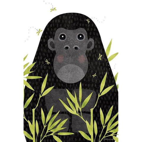 Gorilla White Modern Wood Framed Art Print by Marrott, Stephanie