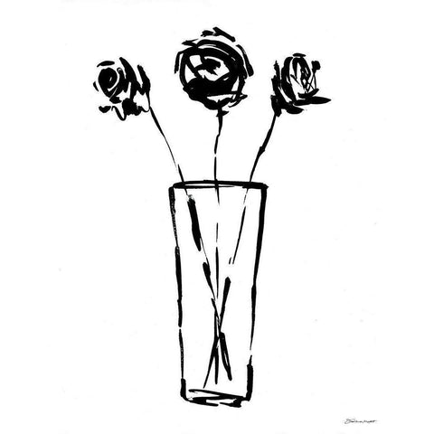 Bouquet II Black Modern Wood Framed Art Print with Double Matting by Marrott, Stephanie