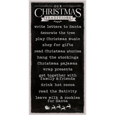 Christmas Traditions Black Modern Wood Framed Art Print with Double Matting by Marrott, Stephanie