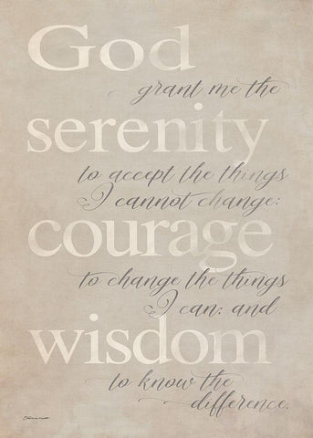 Serenity Prayer White Modern Wood Framed Art Print with Double Matting by Marrott, Stephanie