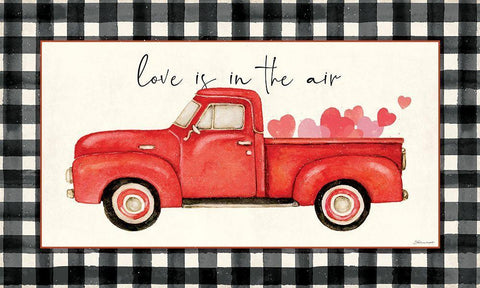 Love Truck White Modern Wood Framed Art Print with Double Matting by Marrott, Stephanie