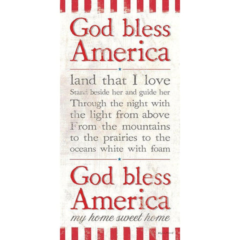 Bless America White Modern Wood Framed Art Print by Marrott, Stephanie