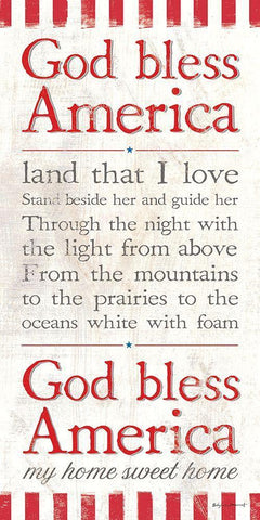 Bless America White Modern Wood Framed Art Print with Double Matting by Marrott, Stephanie